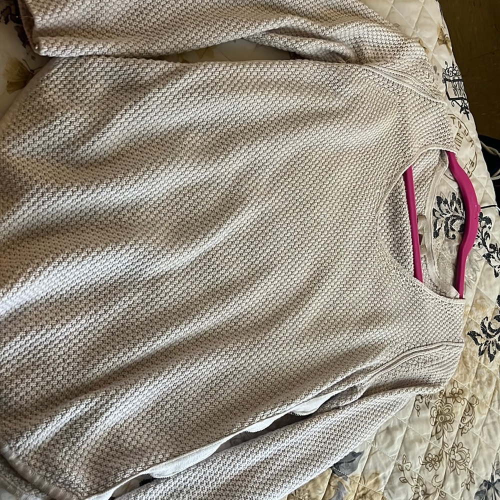 Cream crew neck top